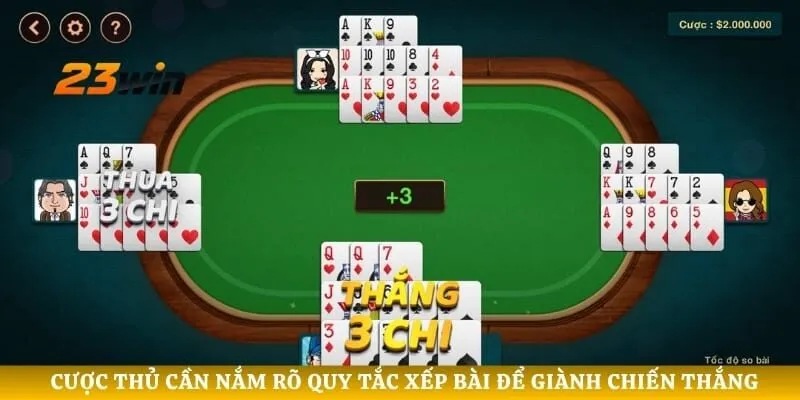 Cược thủ cần nắm rõ quy tắc xếp bài để giành chiến thắng 