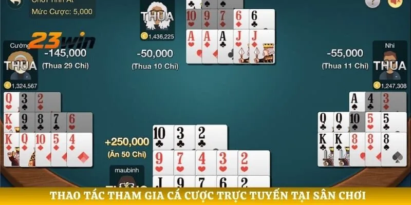 Thao tác tham gia cá cược trực tuyến tại sân chơi 